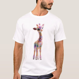 Rainbow Giraffe Pastel Watercolor Men T-Shirt