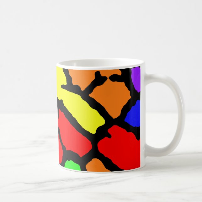 Rainbow Giraffe Print Coffee Mug (Right)