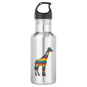 Rainbow Giraffe Vintage Engraving Vector Design_1 532 Ml Water Bottle