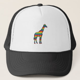 Rainbow Giraffe Vintage Engraving Vector Design_1 Trucker Hat