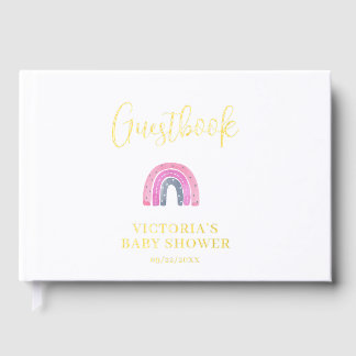 Rainbow Girl Baby Shower Guest Book