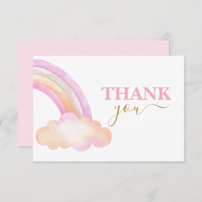  Rainbow Girl thank you Note Card (Front/Back)
