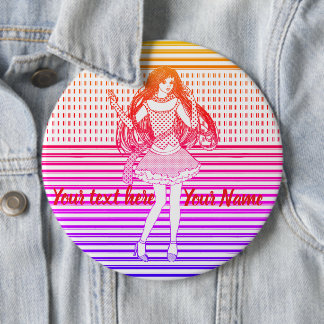 Rainbow girlfriend 6 cm round badge