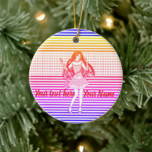 Rainbow girlfriend ceramic tree decoration