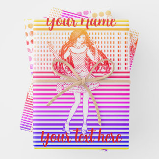 Rainbow girlfriend wrapping paper sheet