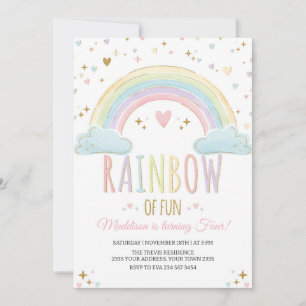 Rainbow Girl's Birthday Party Invitation