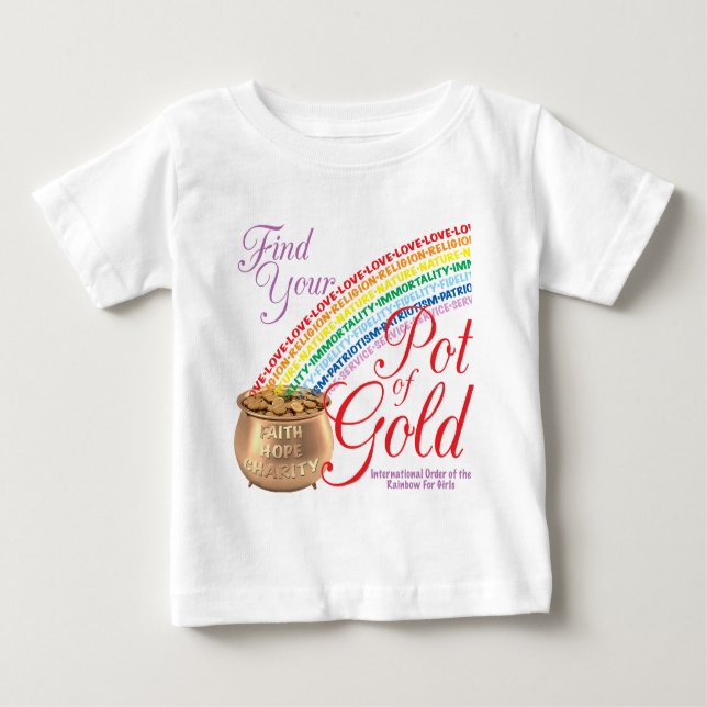 Rainbow Girls Find Your Pot of Gold Baby T-Shirt (Front)