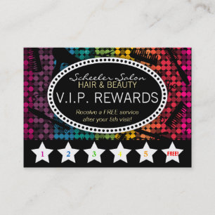 Rainbow Glam Custom Salon Loyalty Punch Card