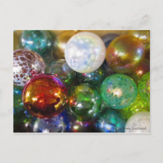 Rainbow Glass Baubles Postcard