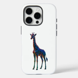 Rainbow Glass Giraffe Art iPhone 16 Pro Case