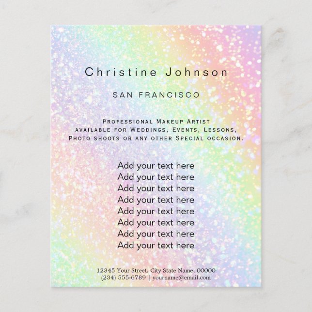 rainbow glitter background flyer (Front)