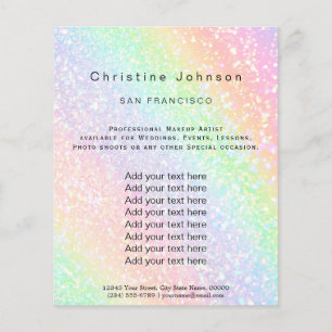 rainbow glitter background flyer