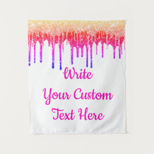Rainbow Glitter Birthday Photo Booth Prop Backdrop Tapestry
