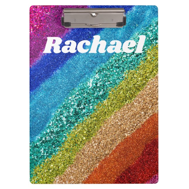 Rainbow Glitter Clipboard (Front)