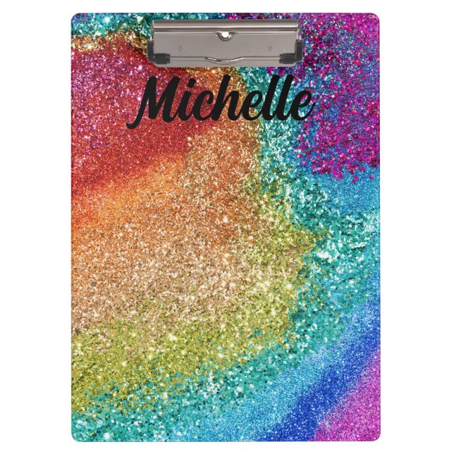 Rainbow Glitter Clipboard (Front)