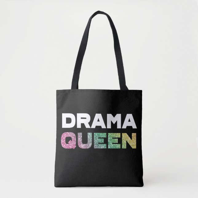 Rainbow Glitter Drama Queen Tote Bag (Front)
