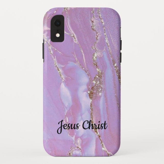Rainbow glitter drips pink monogram Case-Mate  Case-Mate iPhone Case (Back)