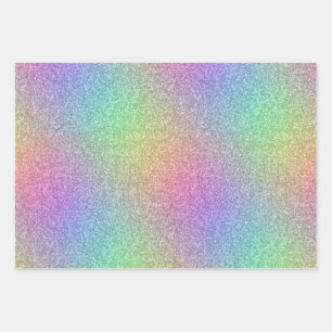 Rainbow Glitter Effect Wrapping Paper