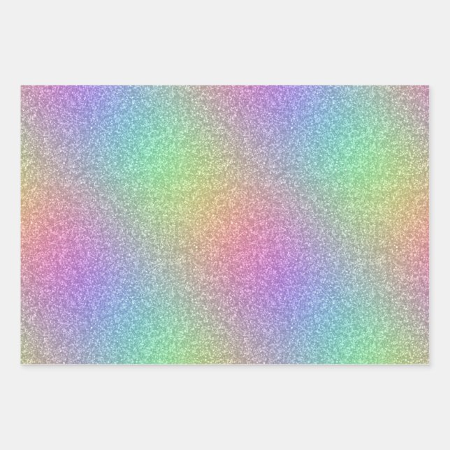 Rainbow Glitter Effect Wrapping Paper (Front)