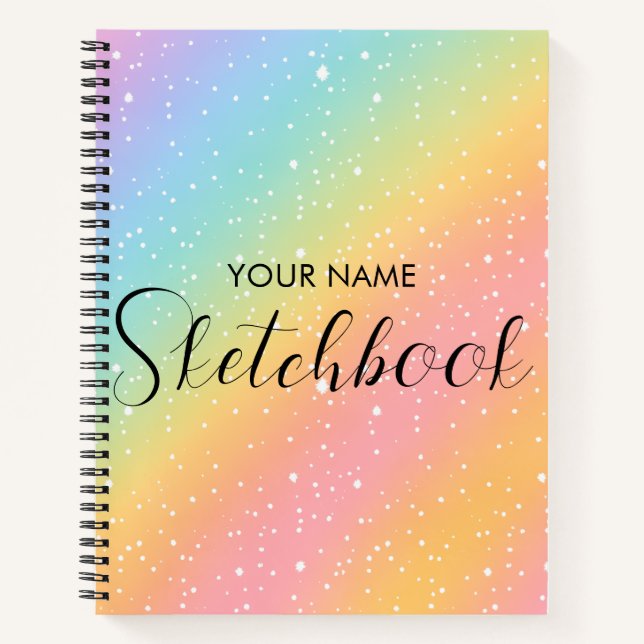  Rainbow Glitter Gradient Kids Sketchbook  Notebook (Front)