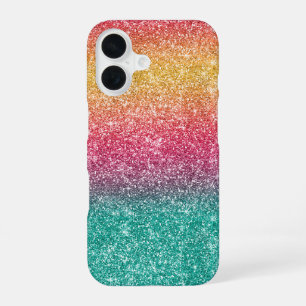 Rainbow Glitter iPhone 16 Case