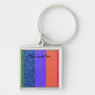 Rainbow glitter key ring