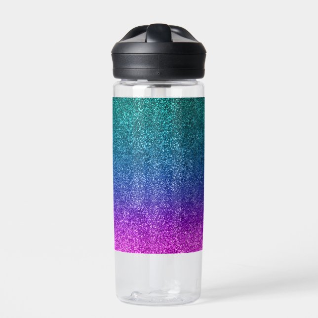 Rainbow Glitter Look Ombre Water Bottle (Front)