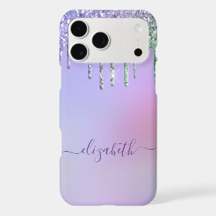 Rainbow Glitter Monogram Purple