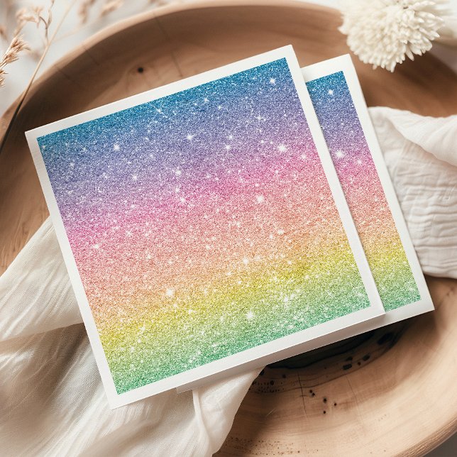 Rainbow Glitter Ombre Napkin (Creator Uploaded)