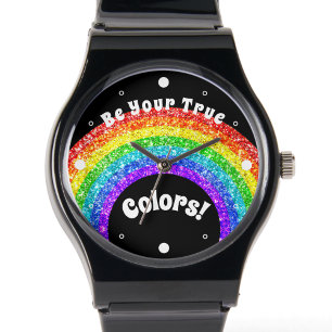 Rainbow Glitter Pride LGBT be your true colors Watch