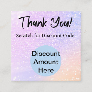 Rainbow Glitter Scratch Off Discount Card