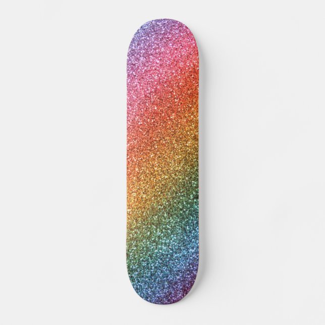 Rainbow glitter skateboard (Front)