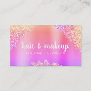 Rainbow Glitter Sparkle Hair Makeup Beauty Business Card