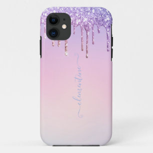 Rainbow glitter sparkle script modern girly script Case-Mate iPhone case