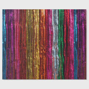 Rainbow Glitter Tinsel Strands PartyWrapping Paper