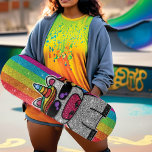 Rainbow Glitter Unicorn Sparkly Gold Sparkles Sk8r Skateboard<br><div class="desc">Rainbow unicorn sparkles brightly with a faux glitter effect. Background features sparkly glitter. Available in other cute kawaii cartoon characters and many other colour combinations.</div>