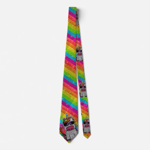 Rainbow Glitter Unicorn Sparkly LGBTQ Sparkles     Tie