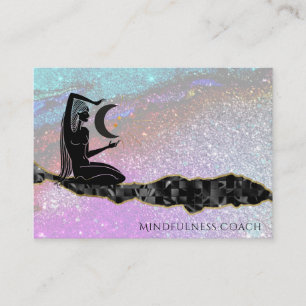 *~* Rainbow Glitter Universe GODDESS Meditation Business Card