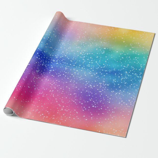 Rainbow Glitter  Wrapping Paper (Unrolled)