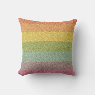 Rainbow Glitter Zebra Print Metallic  Cushion