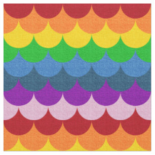 Rainbow Glittery Mermaid Scales Pattern Fabric