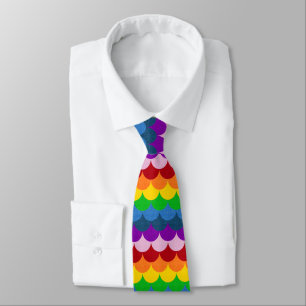 Rainbow Glittery Mermaid Scales Pattern Tie