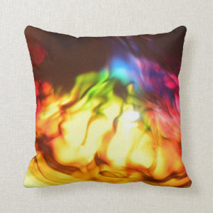 Rainbow glow bright abstract grunge throw cushion