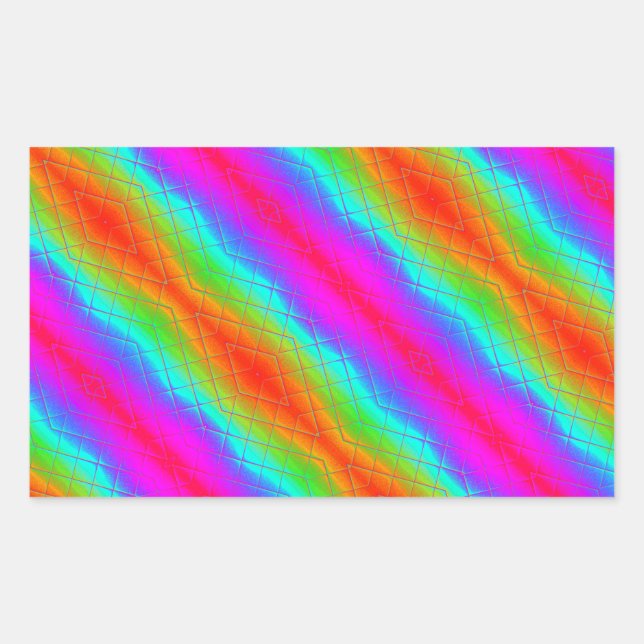 Rainbow Glow Diagonal Stripe Sticker (Front)