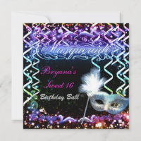 Rainbow Glow Masquerade Mask Birthday Party