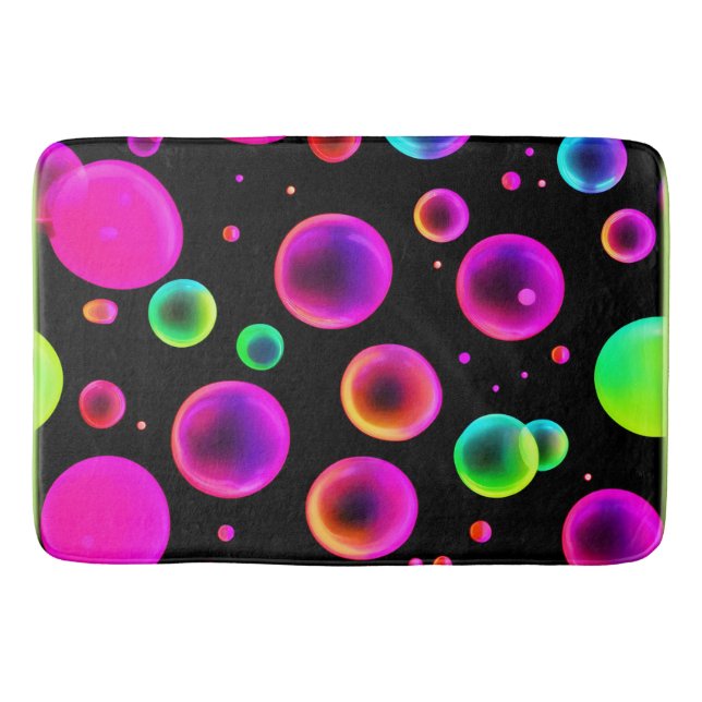 Rainbow Glowing Bubble Dream Bath Mat (Front)