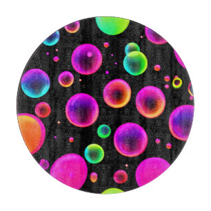 Rainbow Glowing Bubble Dream Cutting Board