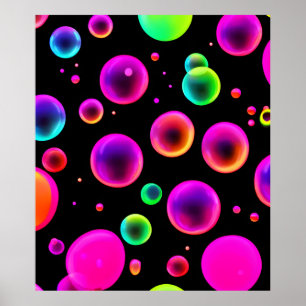 Rainbow Glowing Bubble Dream Poster