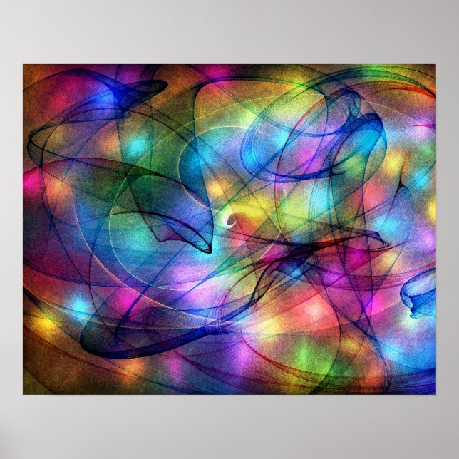 rainbow glowing lights poster (Front)