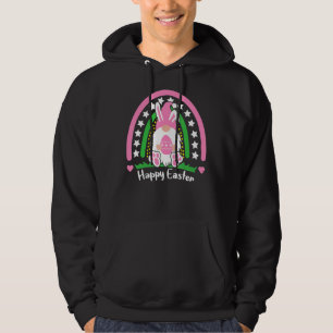 Rainbow Gnome Easter Bunny Ears Eggs Hunting Easte Hoodie
